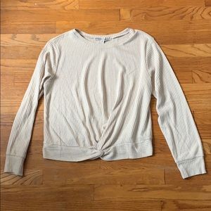 Tan colored front-twist long sleeve